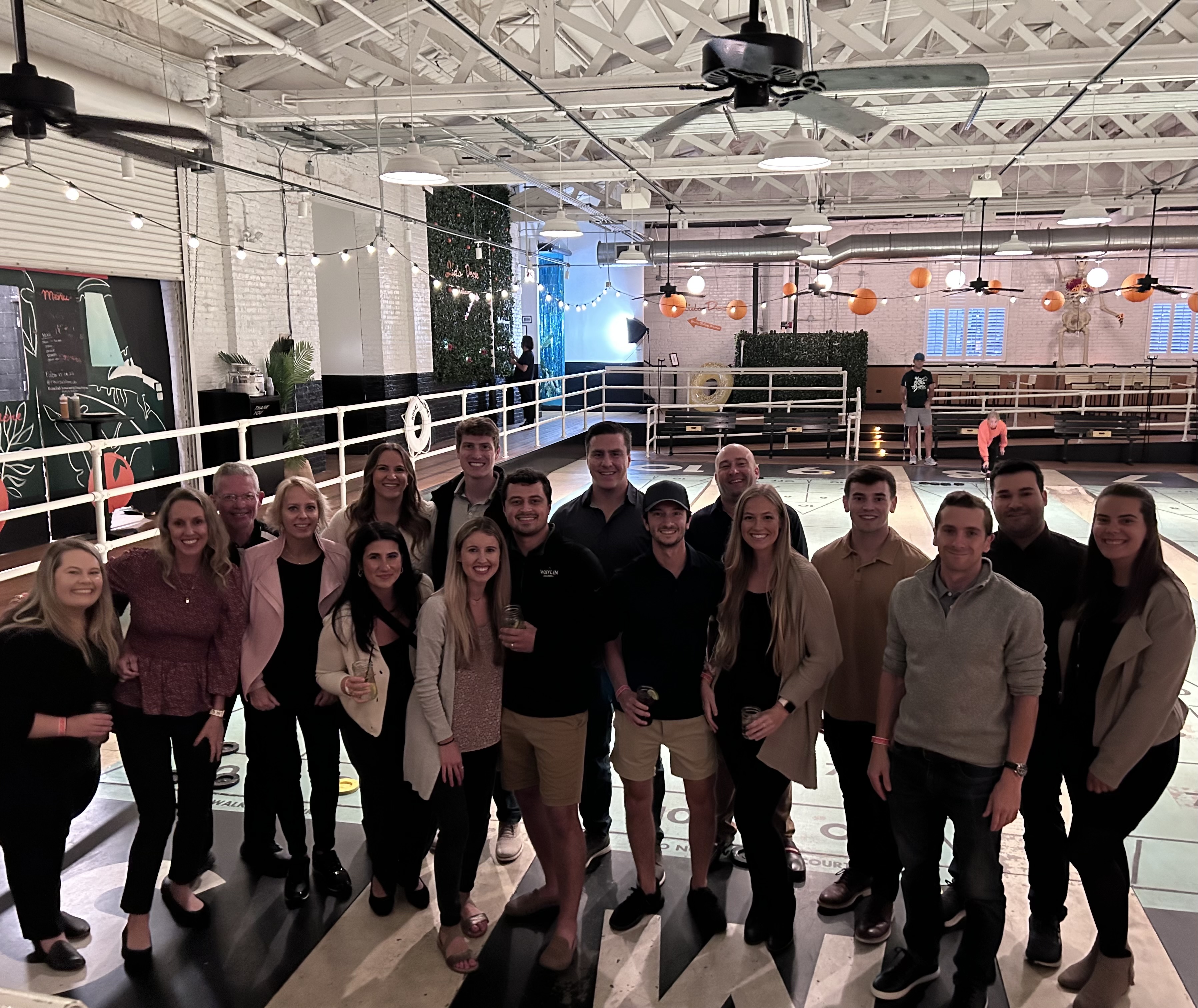 Waylin Partners team group photo at a team outing venue